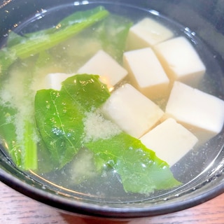 豆腐と菜の花の味噌汁